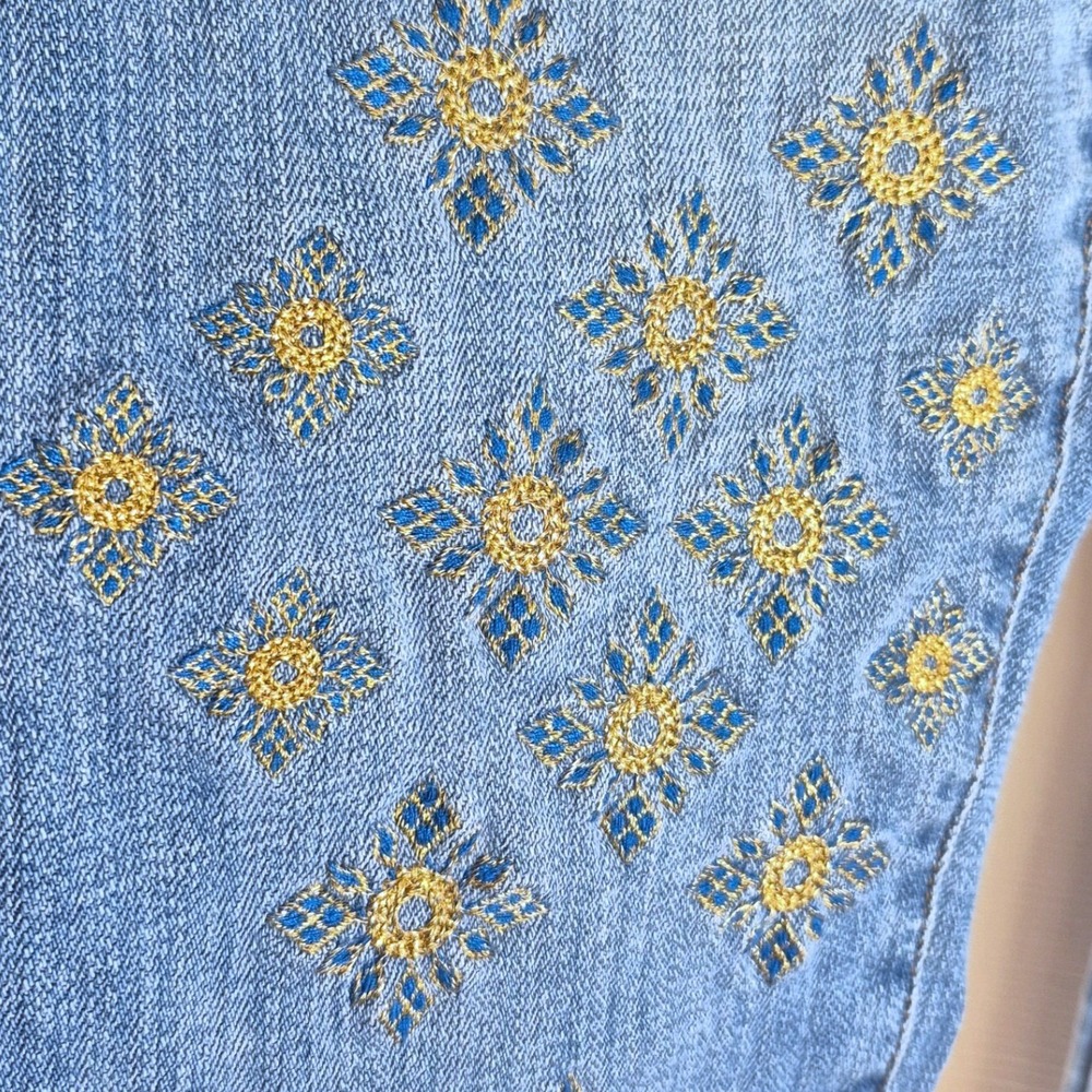 AS IS* Anthro Pilcro and the Letterpress embellished boyfriend jeans womens 29 - Picture 5 of 15